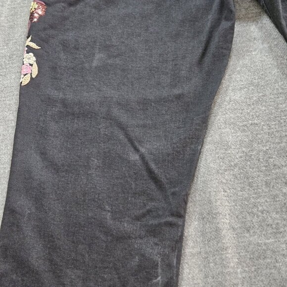 RJR John Rocha Jeans Womens 18 R Black High Rise Embroidery Flowers Sequins Boho - Picture 14 of 16